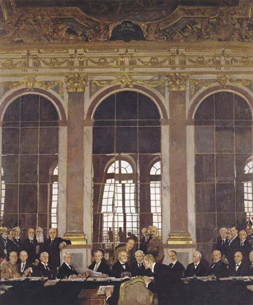 Sir William Orpen The Signing of Peace in the Hall of Mirrors,Versailles Sweden oil painting art